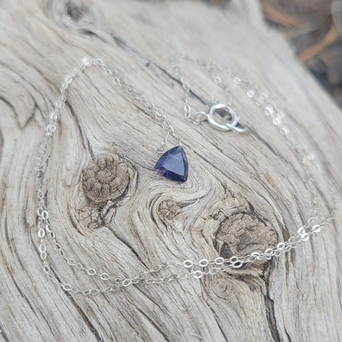 Iolite Trilion Sterling Silver Necklace