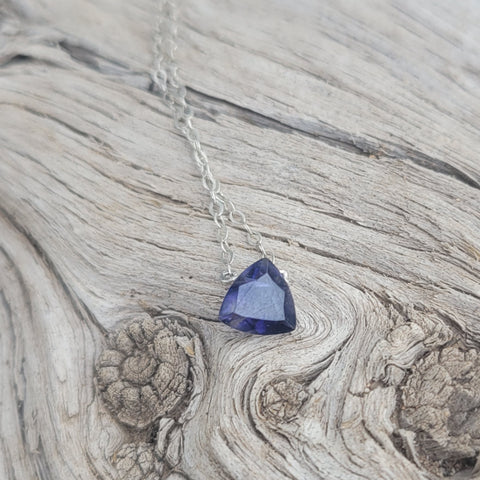 Iolite Trilion Sterling Silver Necklace