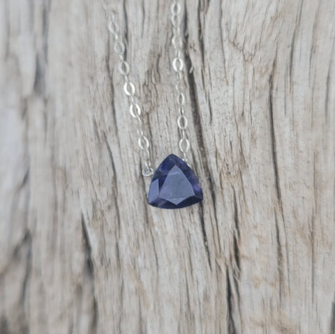 Iolite Trilion Sterling Silver Necklace