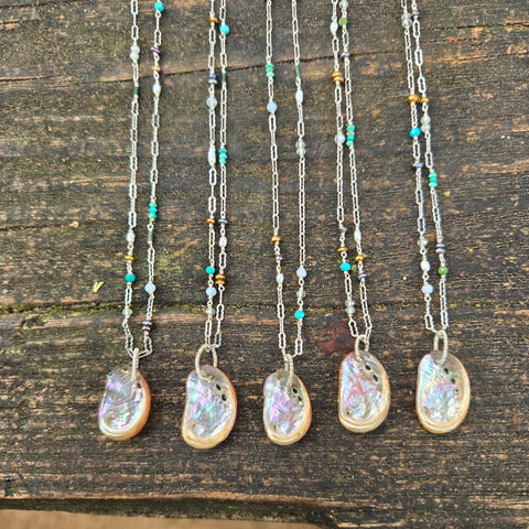 Tiny Abalone Ocean Necklace