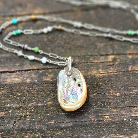 Tiny Abalone Ocean Necklace