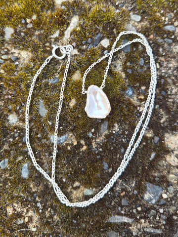 Freshwater Baroque Pearl Sterling Silver Necklace