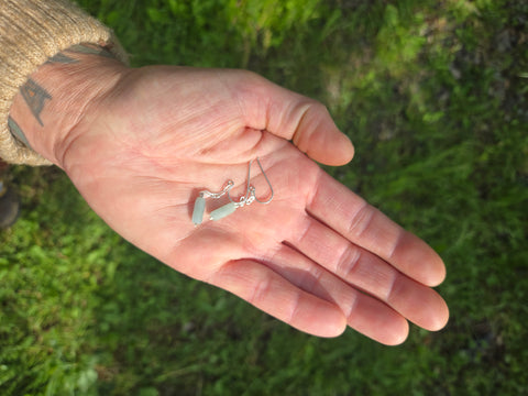 Aquamarine Nautical Fender Anchor Chain Earrings
