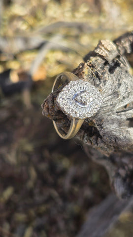 Antique Diamond 10K White Gold Ring