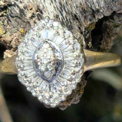 Antique Diamond 10K White Gold Ring