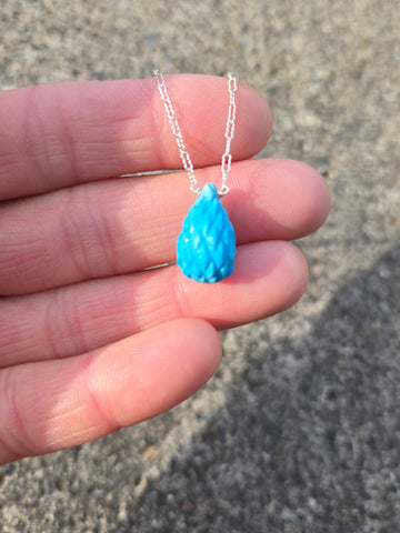 Antique Carved Chinese Gem Turquoise Sterling Silver Necklaces