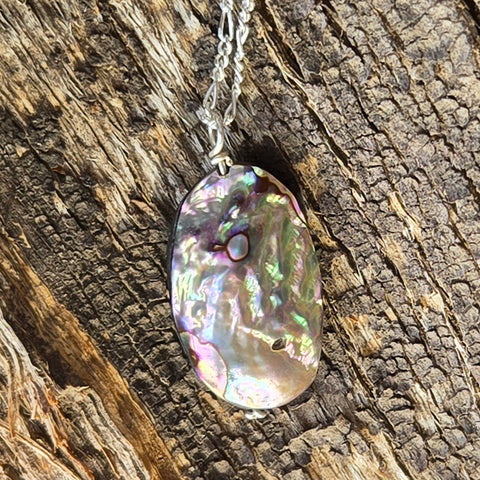 Indonesian Abalone Shell Sterling Silver Necklace