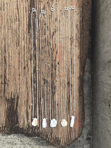 Freshwater Baroque Pearl Sterling Silver Necklace