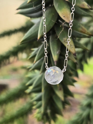 Labyrinth Crystal Ball Sterling Silver Necklace