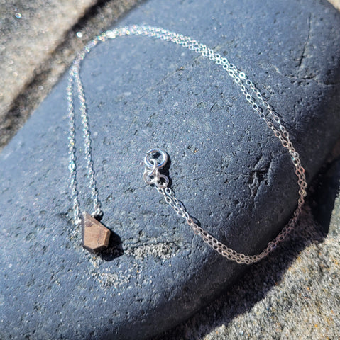 Brown Sapphire Sterling Silver Necklace