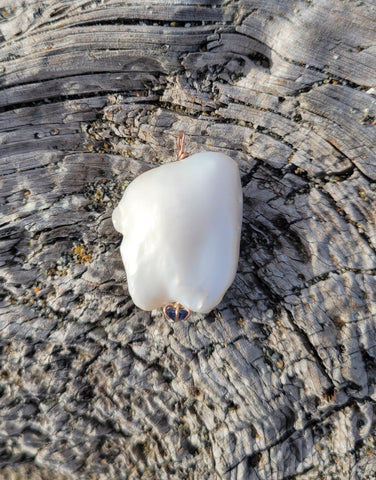 Sea Pearl with Cylon Sapphire 14k Rosegold Pendant